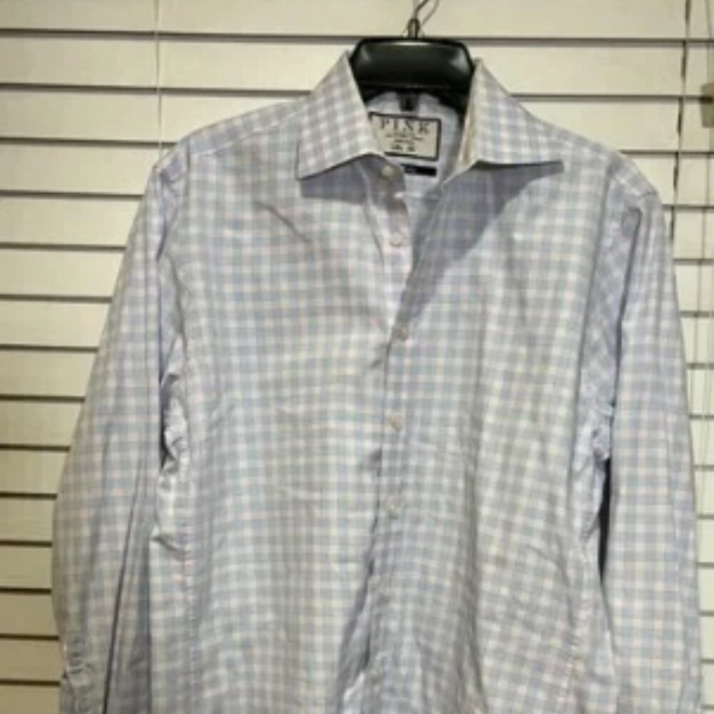 Thomas Pink Long‎ Sleeve Button Up Shirt - Size 15.5